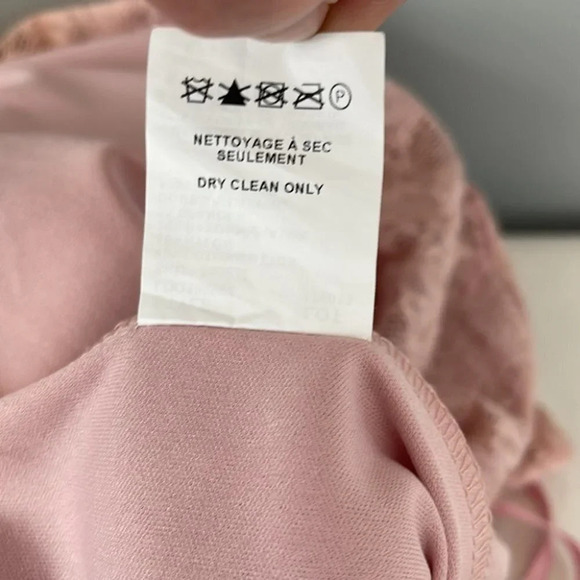 LE CHATEAU Pastel Blush Pink Floral Lace Dress Bodycon Tailored Fit Size M - Picture 11 of 13